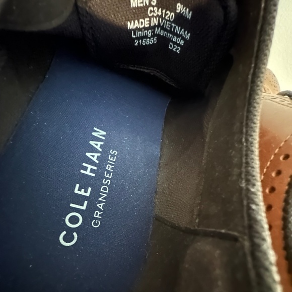 Cole Haan Mens GO TO WING OXFORD British Tan Leather Shoe Size 9.5 M D - Picture 10 of 11